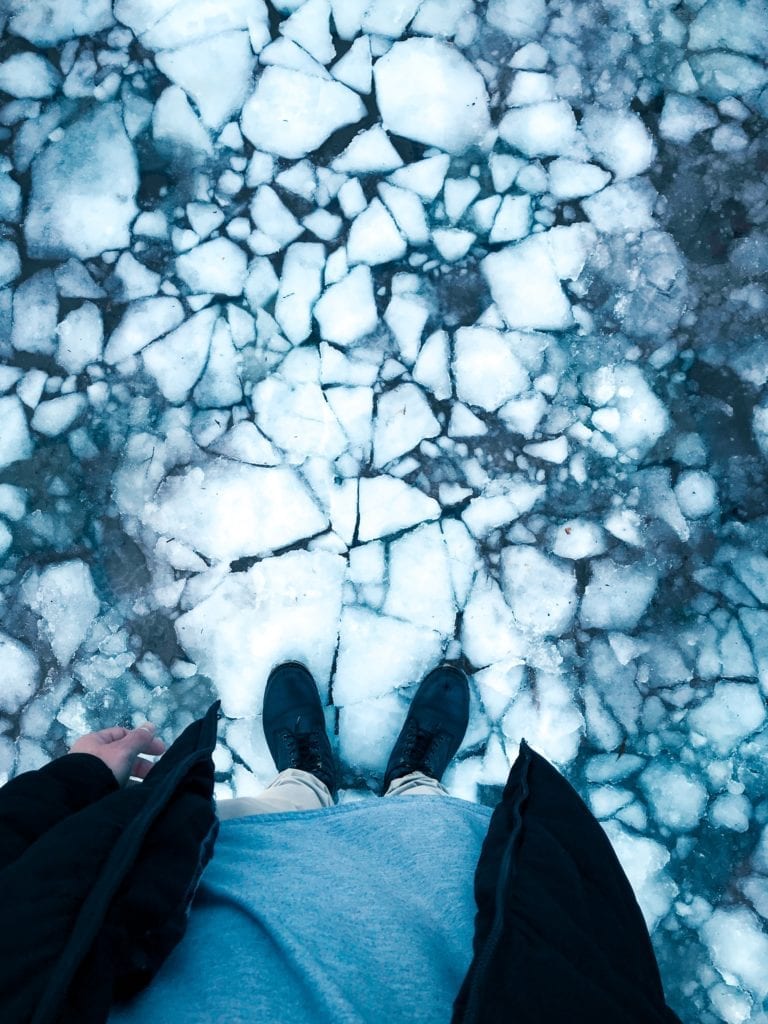 Dad Films Kids Slipping On Ice